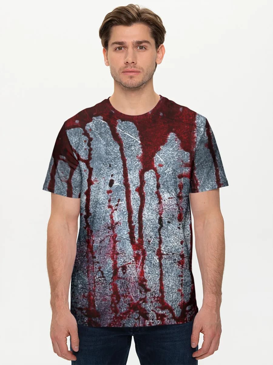 Bloody Grunge Metal — Men's basic cotton T-shirt with all-over print, Horror theme