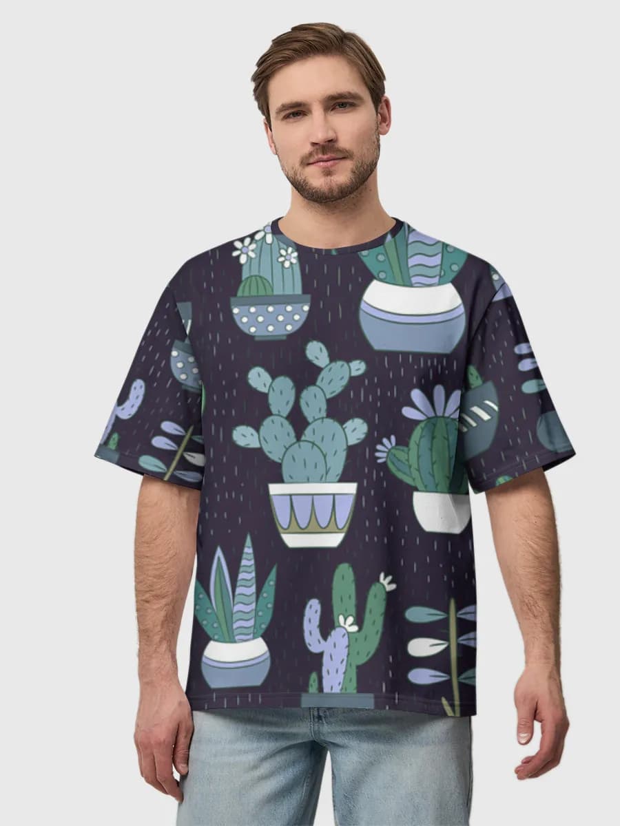 Camiseta de algodón extragrande para hombre