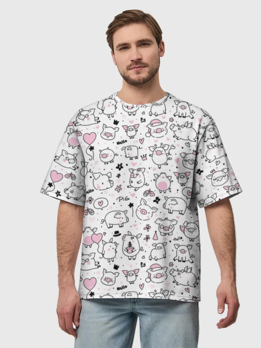 Men's oversized cotton T-shirt