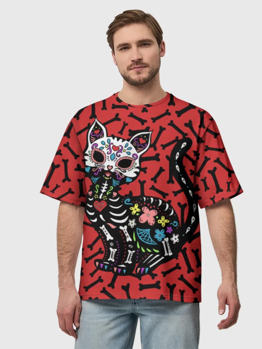 Camiseta de algodón extragrande para hombre