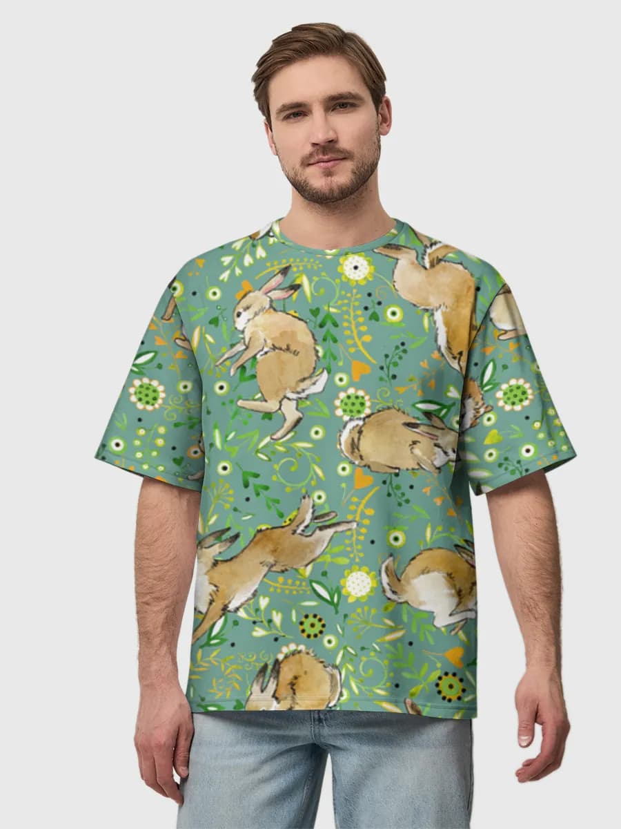 Camiseta de algodón extragrande para hombre