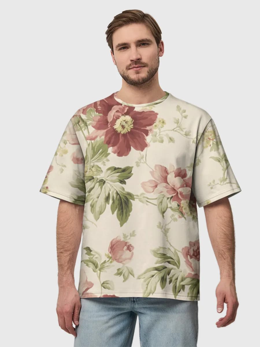 Camiseta de algodón extragrande para hombre