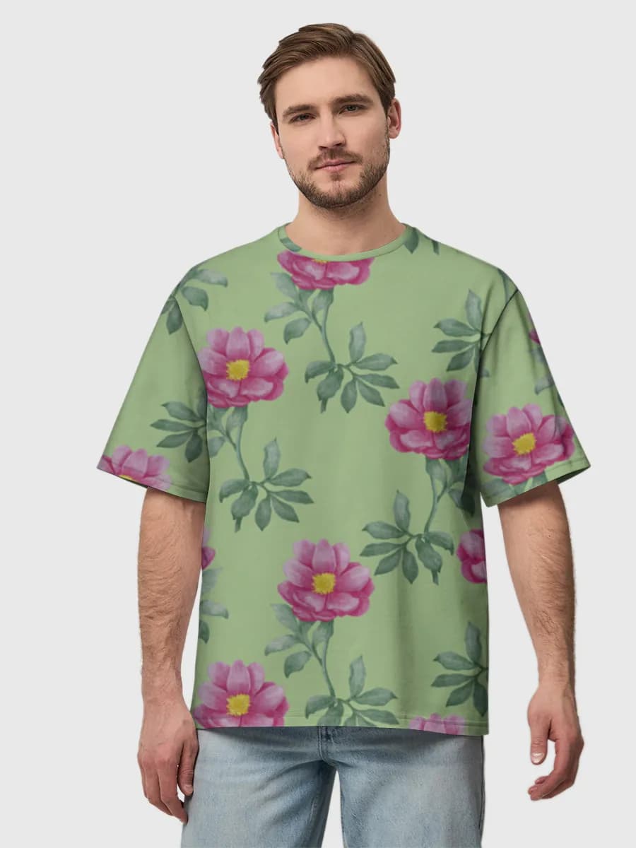 Camiseta de algodón extragrande para hombre