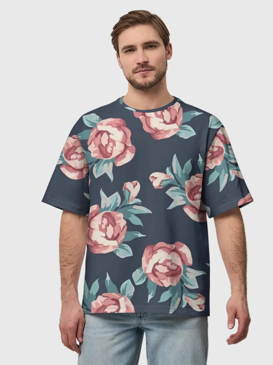 Camiseta de algodón extragrande para hombre