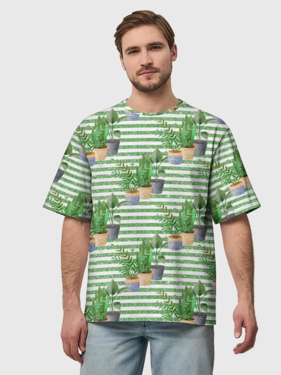 Camiseta de algodón extragrande para hombre