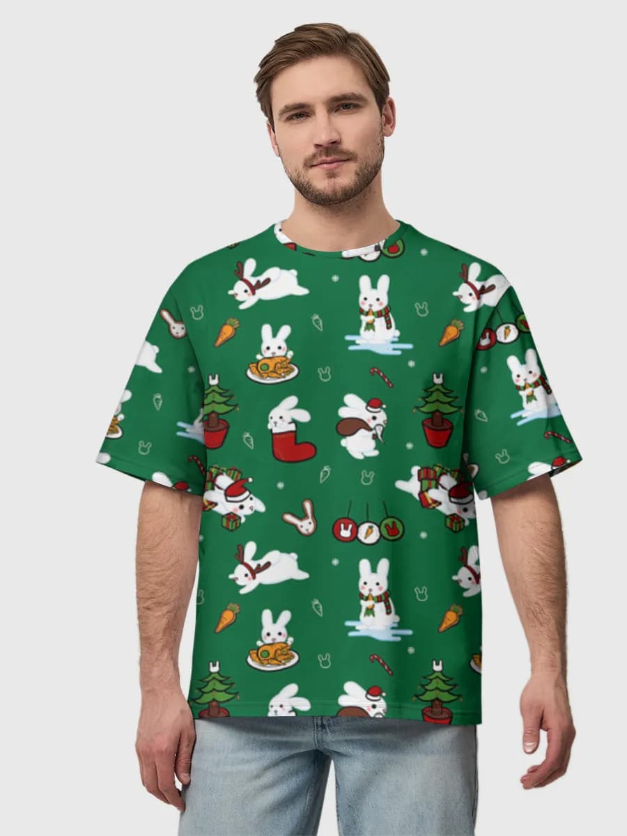 Camiseta de algodón extragrande para hombre