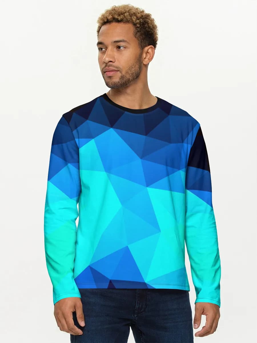Herren Baumwoll Langarmshirt