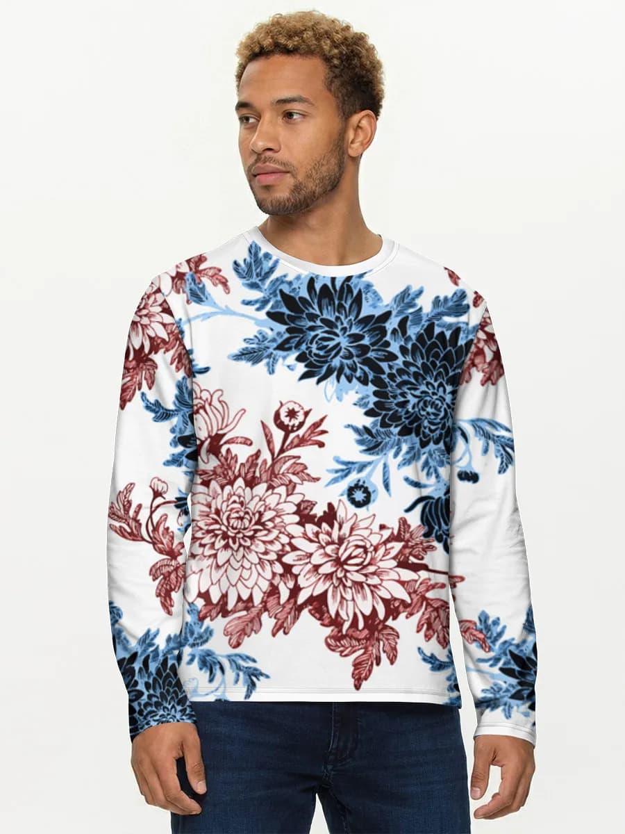 Herren Baumwoll Langarmshirt