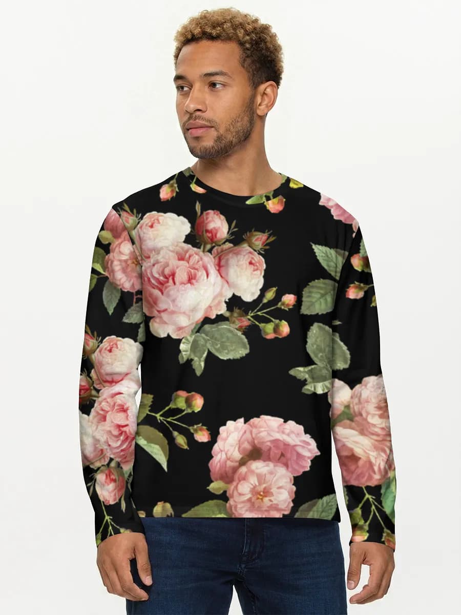 Herren Baumwoll Langarmshirt