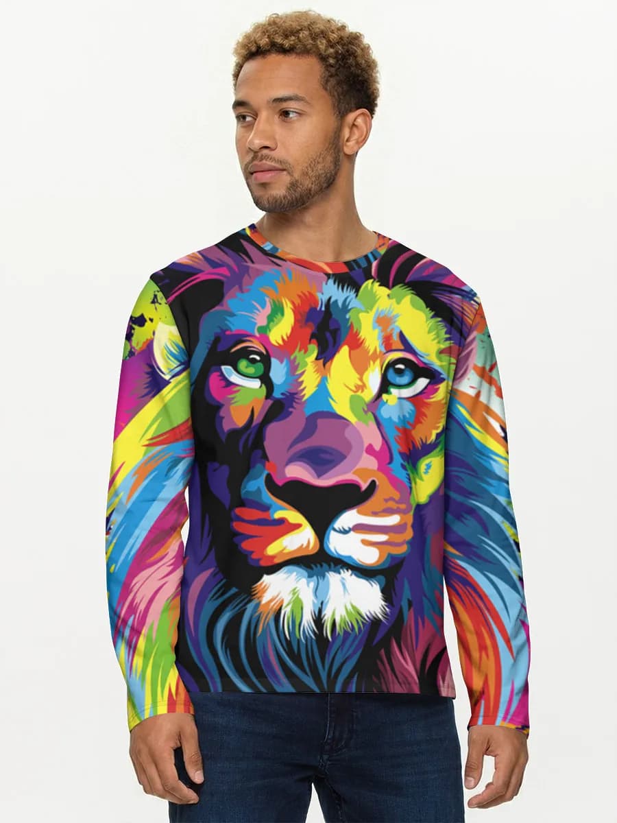 Herren Baumwoll Langarmshirt