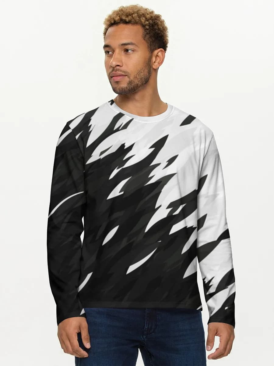 Herren Baumwoll Langarmshirt