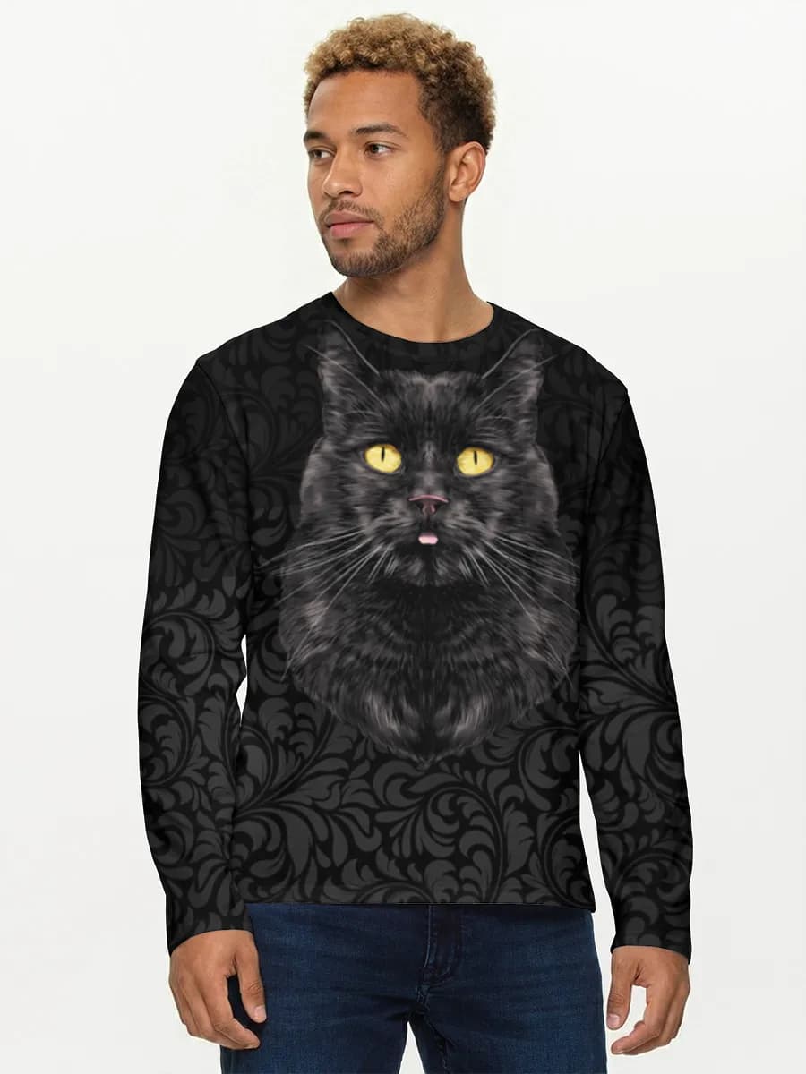 Herren Baumwoll Langarmshirt