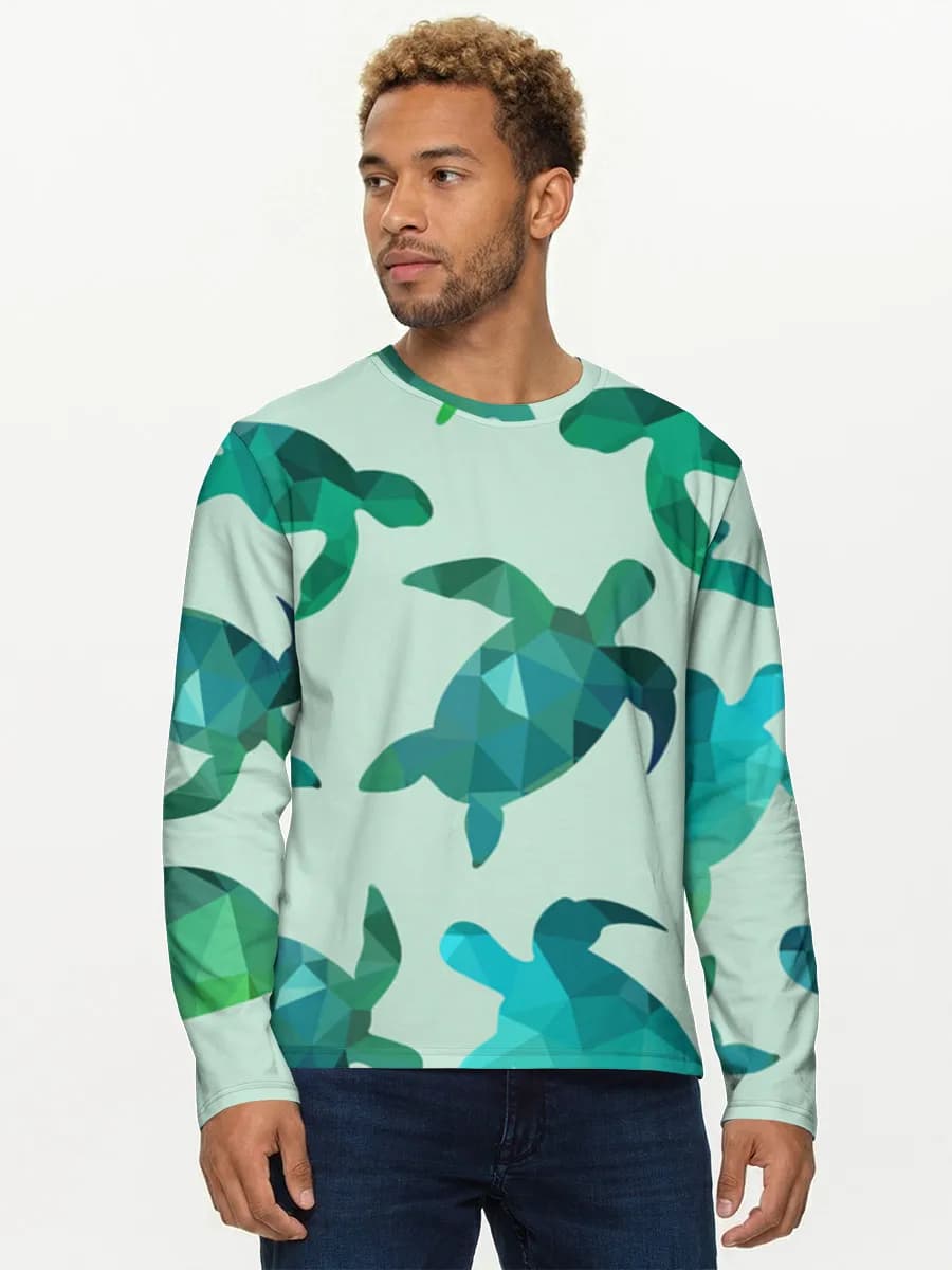 Herren Baumwoll Langarmshirt