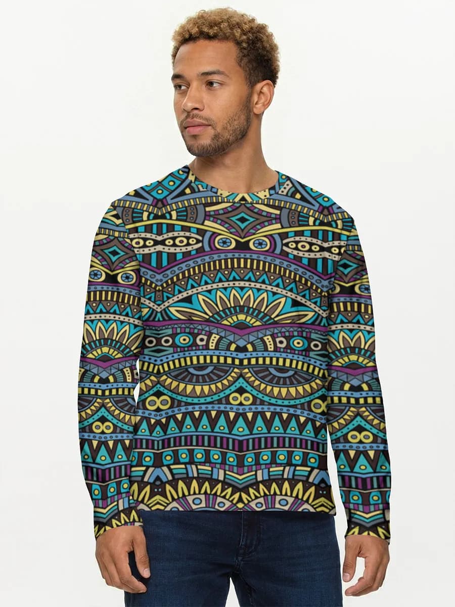 Herren Baumwoll Langarmshirt