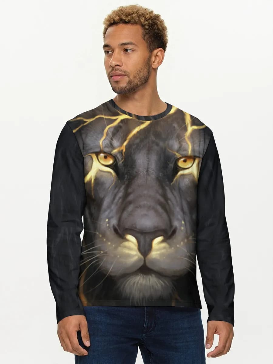 Herren Baumwoll Langarmshirt