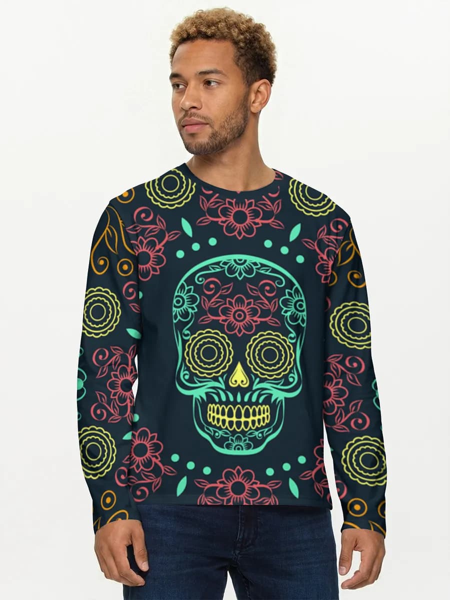 Herren Baumwoll Langarmshirt