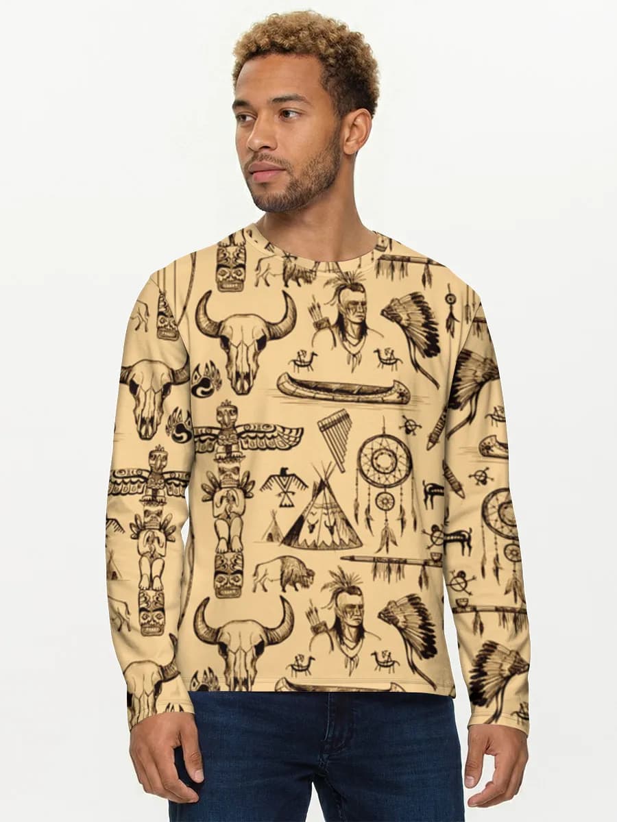 Men's cotton long sleeve shirt