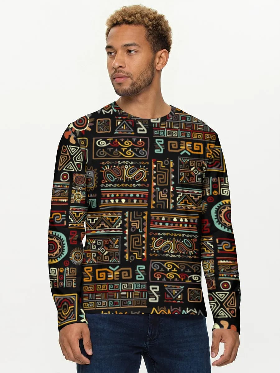 Herren Baumwoll Langarmshirt
