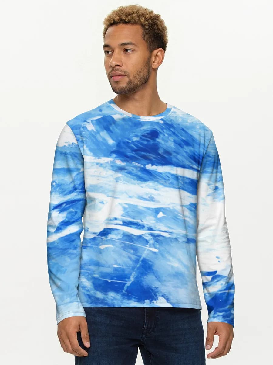 Herren Baumwoll Langarmshirt