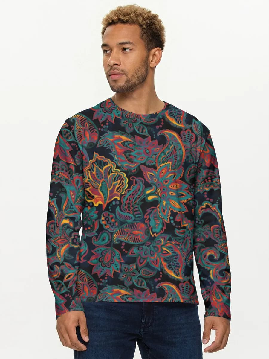 Herren Baumwoll Langarmshirt