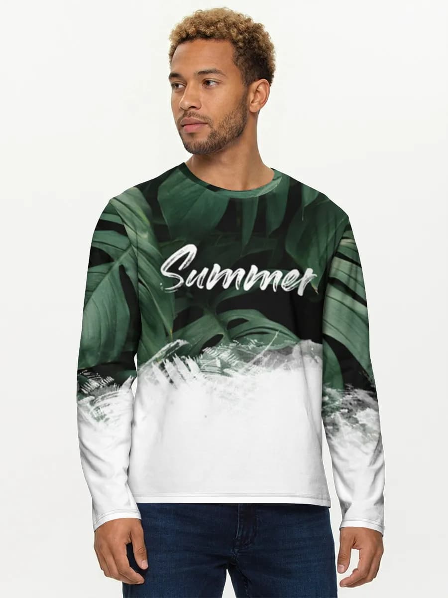 Herren Baumwoll Langarmshirt