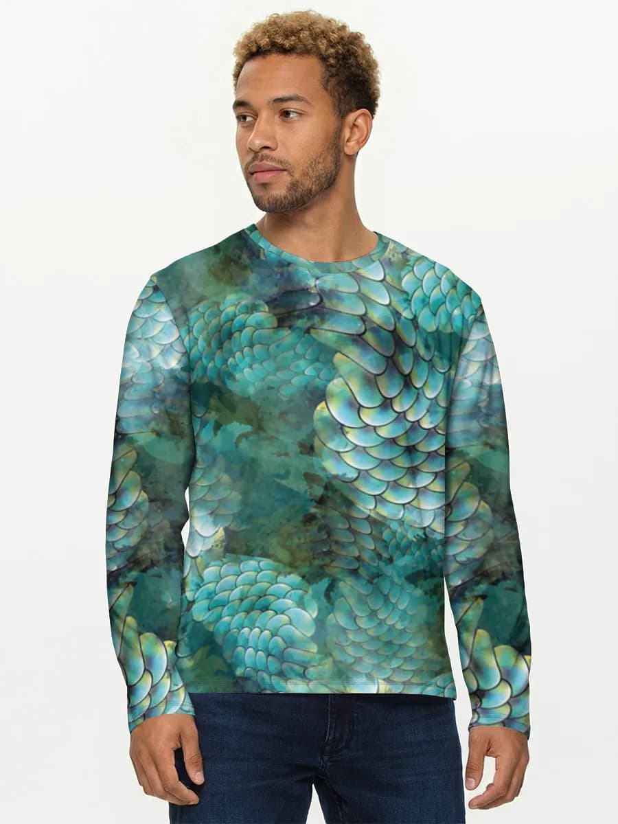 Herren Baumwoll Langarmshirt
