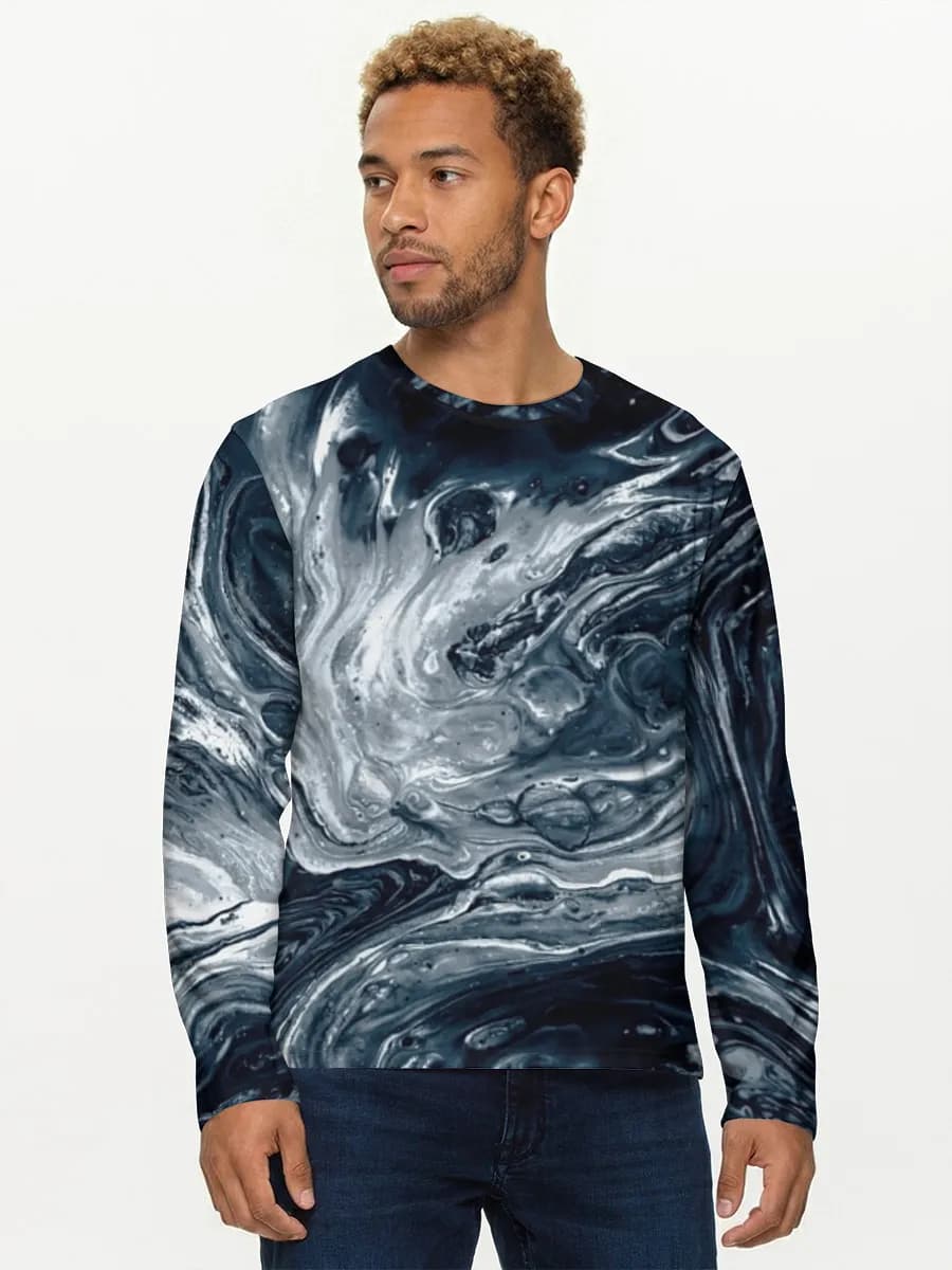 Herren Baumwoll Langarmshirt