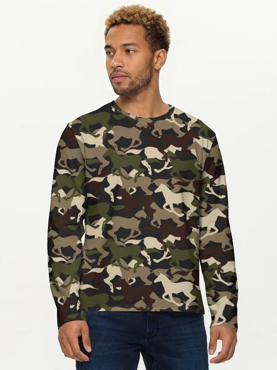 Herren Baumwoll Langarmshirt