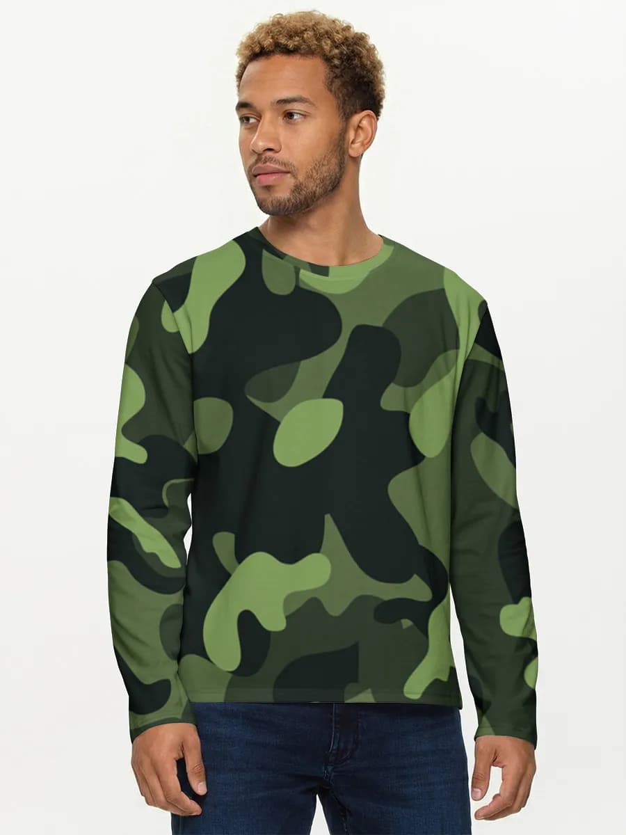 Herren Baumwoll Langarmshirt