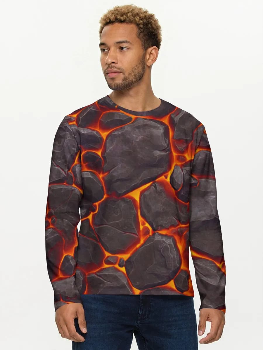 Herren Baumwoll Langarmshirt