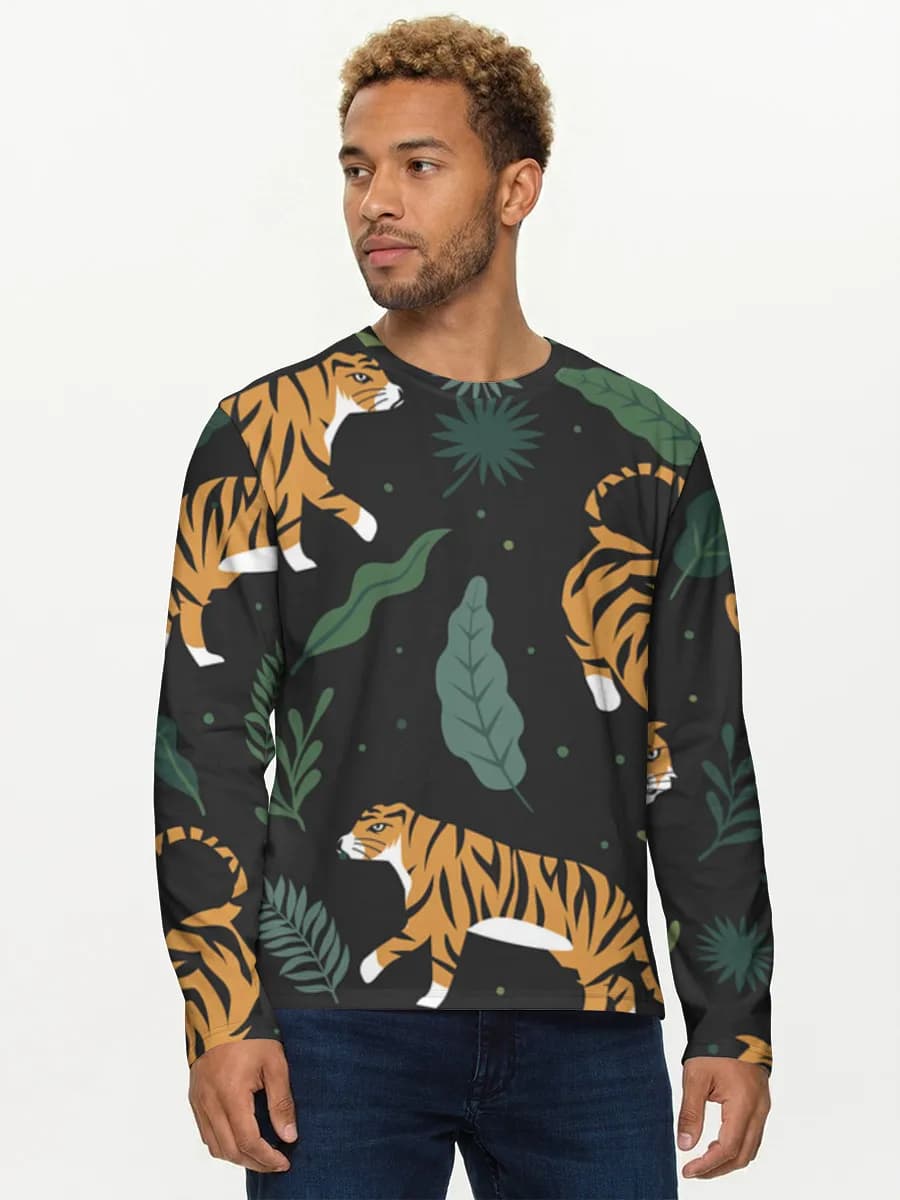 Herren Baumwoll Langarmshirt