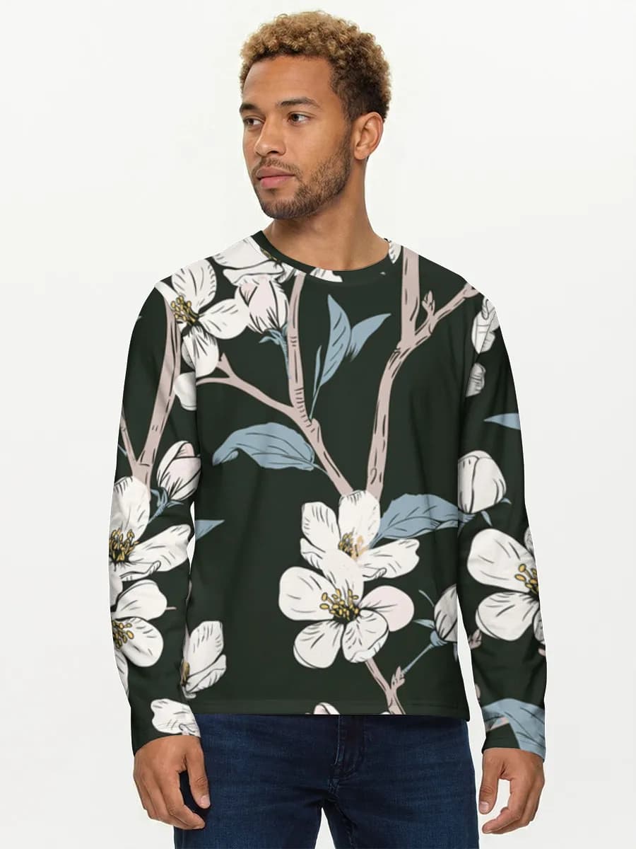 Camisa de manga larga de algodón para hombre