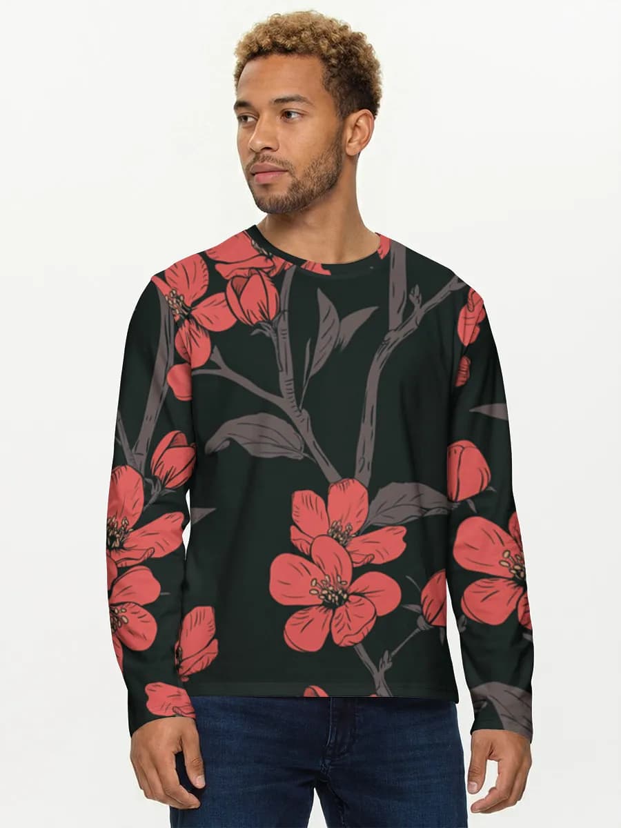Camisa de manga larga de algodón para hombre