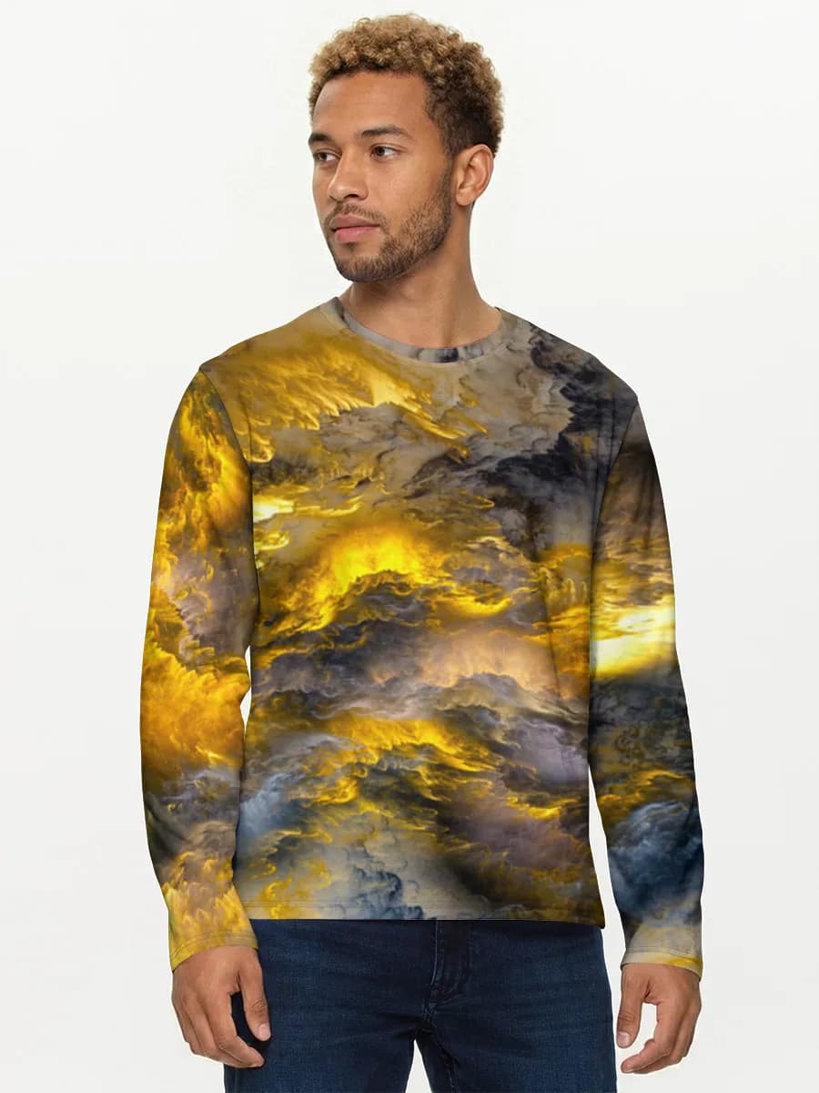 Camisa de manga larga de algodón para hombre