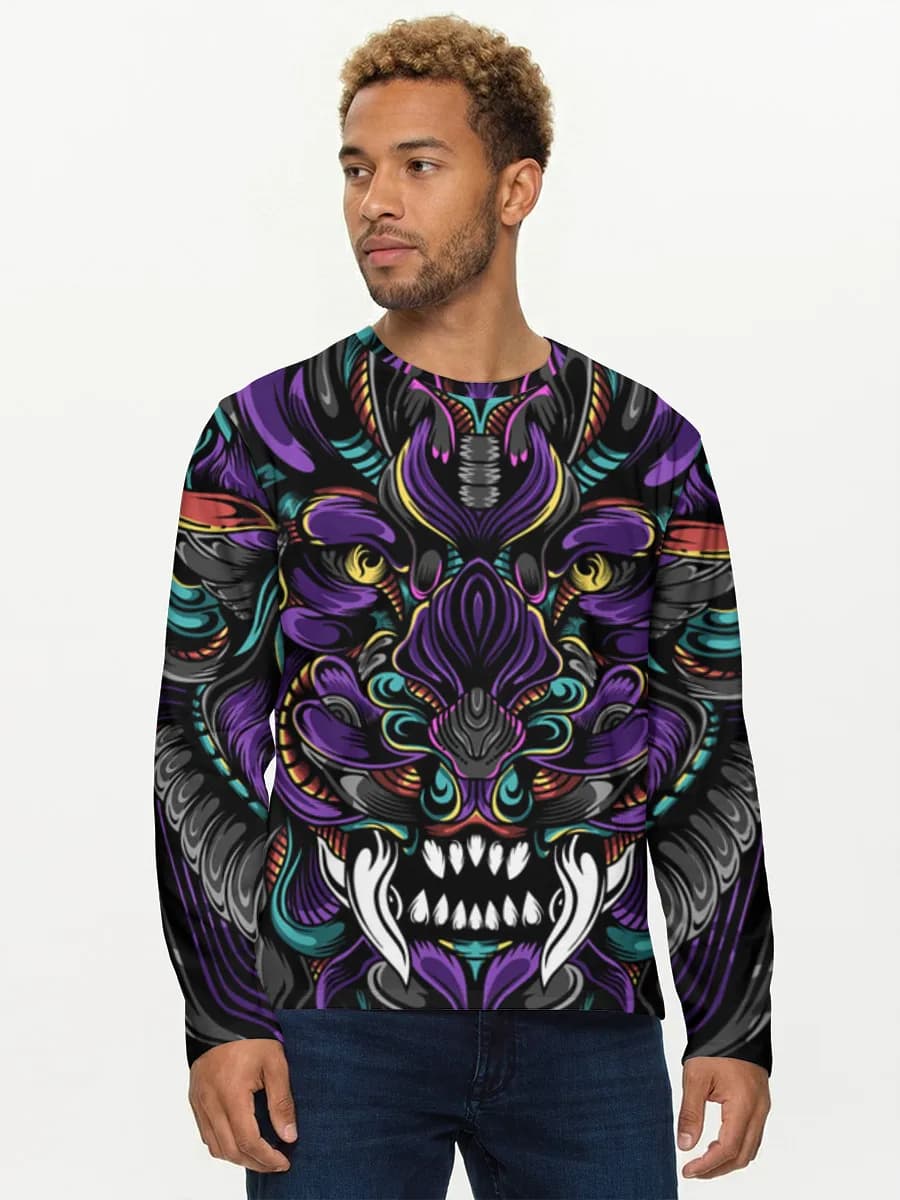 Herren Baumwoll Langarmshirt