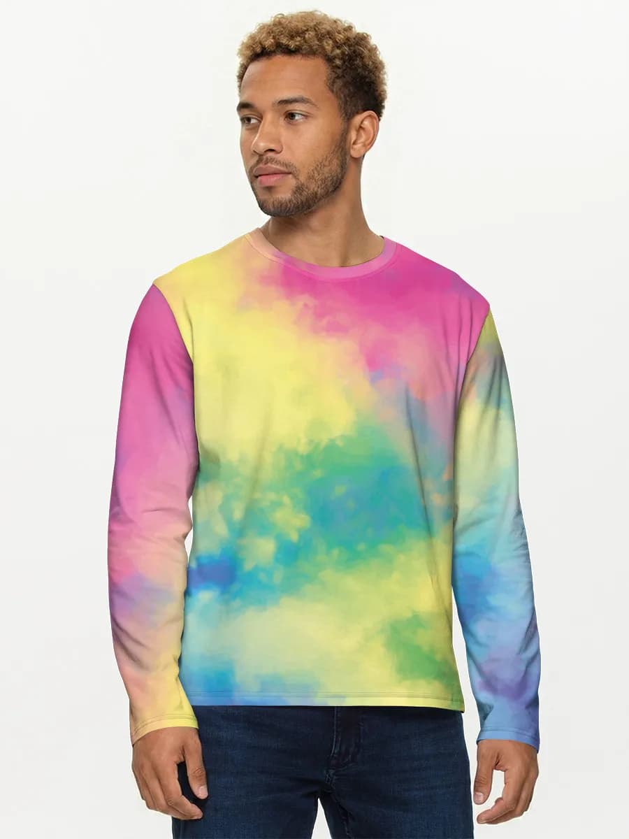 Herren Baumwoll Langarmshirt