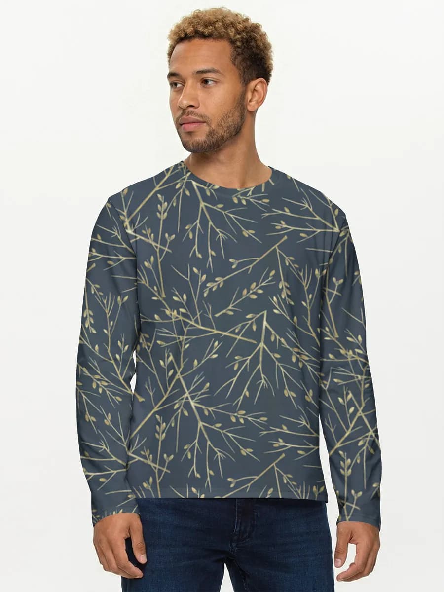 Camisa de manga larga de algodón para hombre