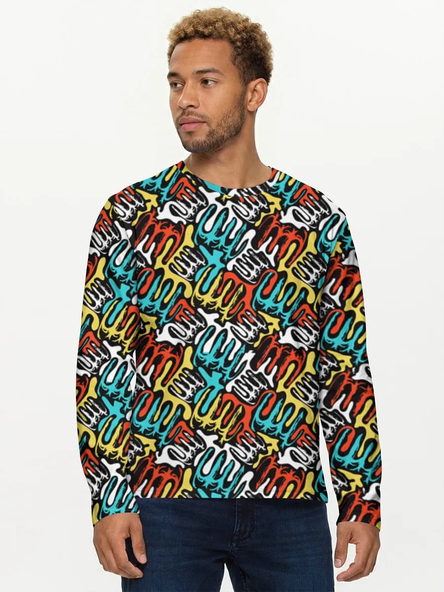Herren Baumwoll Langarmshirt