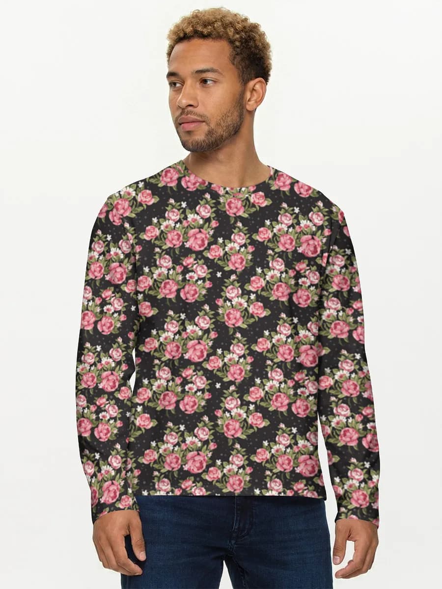 Herren Baumwoll Langarmshirt
