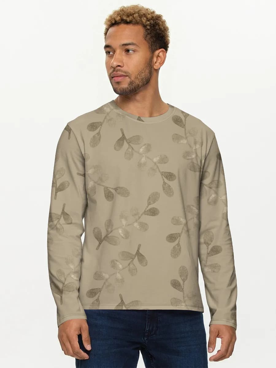 Herren Baumwoll Langarmshirt