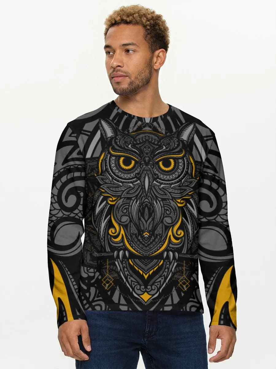 Herren Baumwoll Langarmshirt