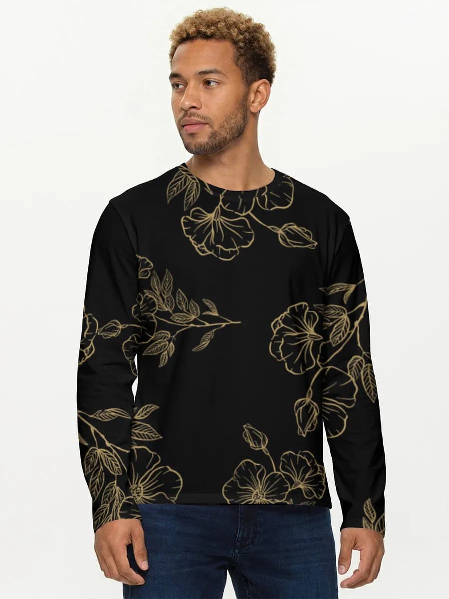 Herren Baumwoll Langarmshirt