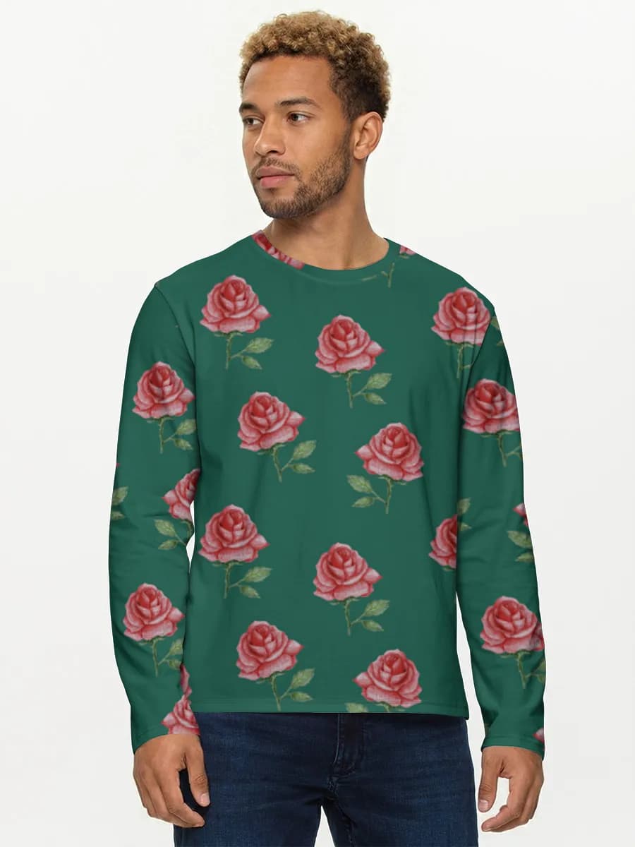 Herren Baumwoll Langarmshirt