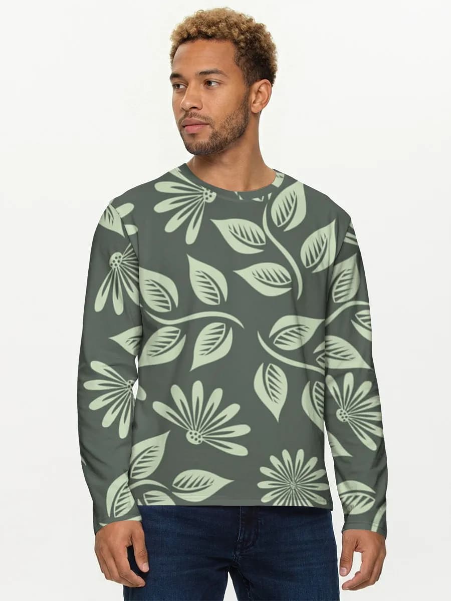 Camisa de manga larga de algodón para hombre