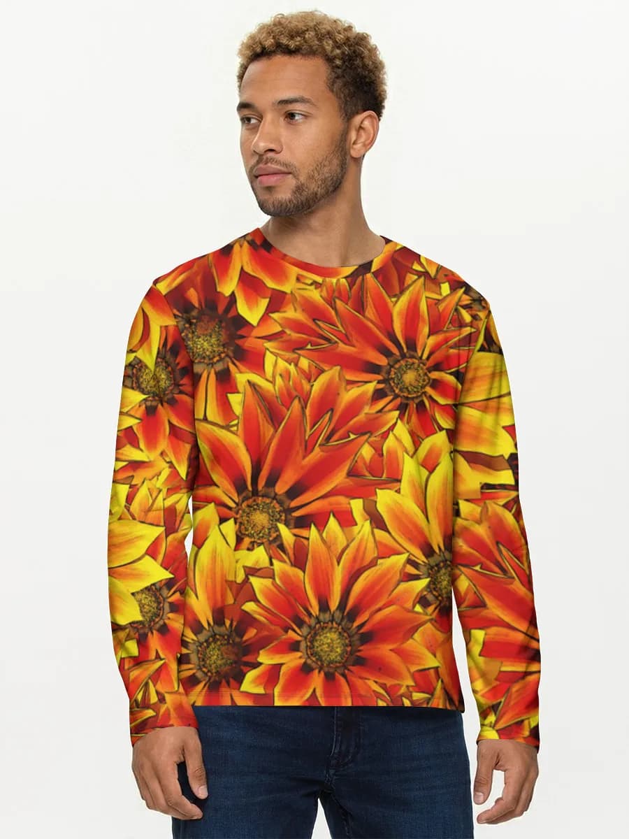Herren Baumwoll Langarmshirt