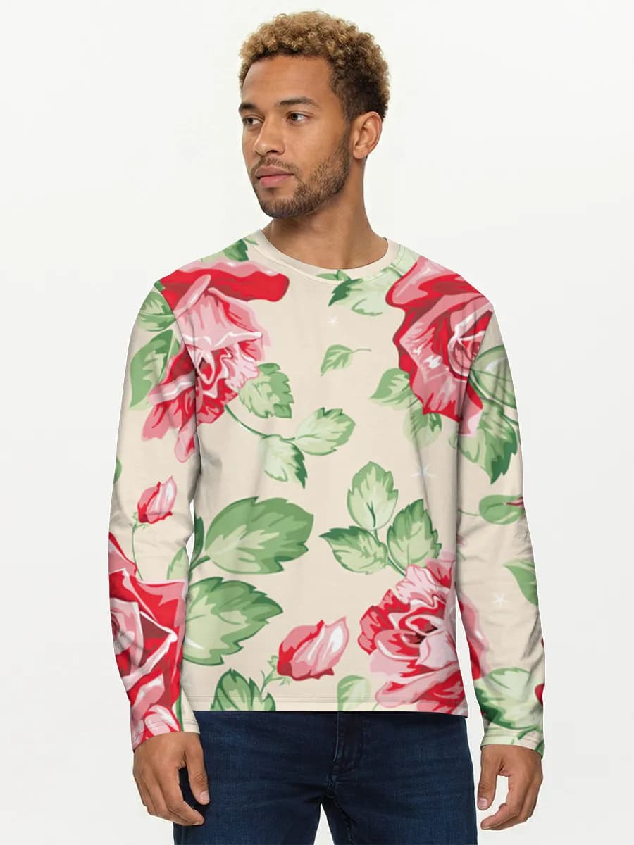 Herren Baumwoll Langarmshirt