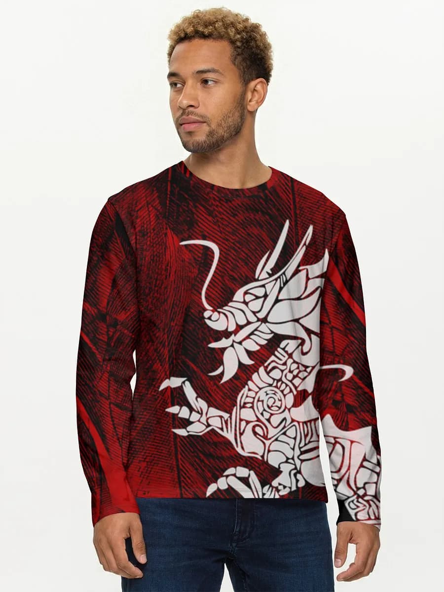 Herren Baumwoll Langarmshirt