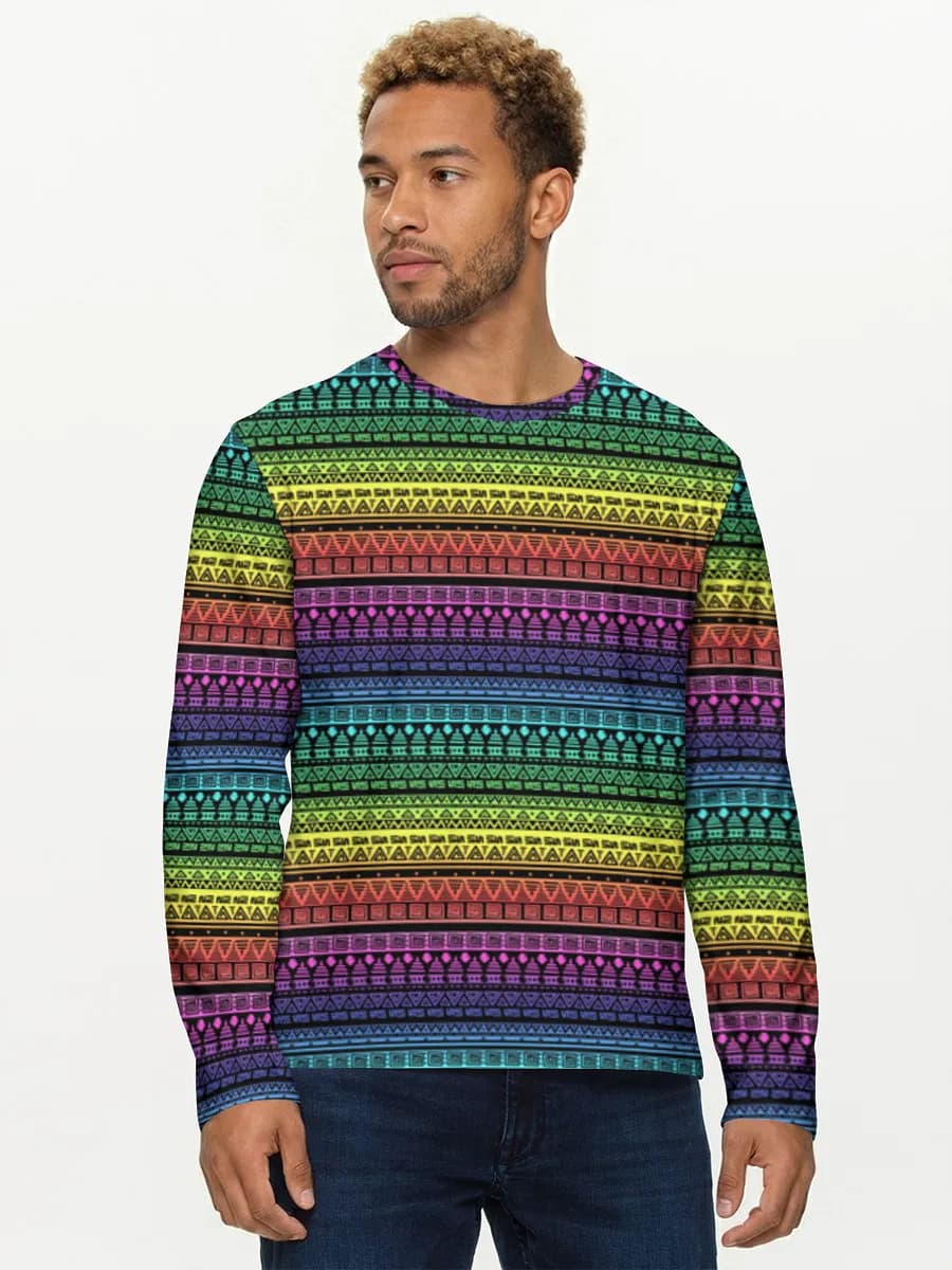Herren Baumwoll Langarmshirt