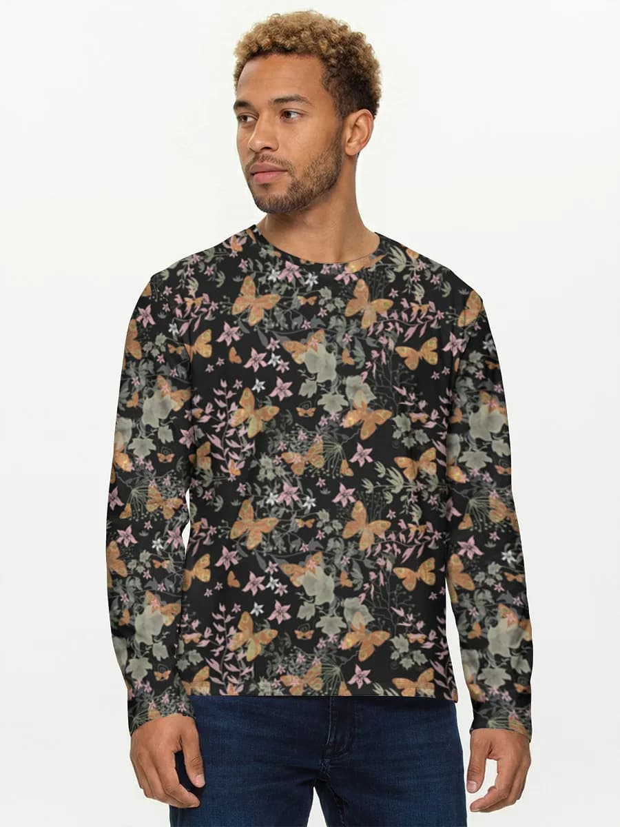 Herren Baumwoll Langarmshirt