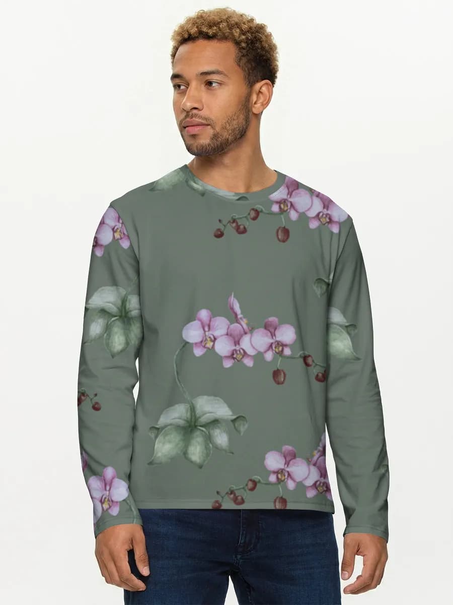 Herren Baumwoll Langarmshirt